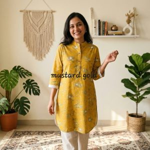 Ethnic co-ord: Mustard gold